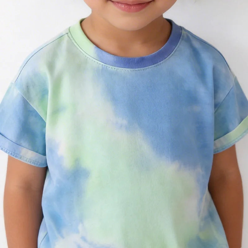 Kids Summer Tie-Dye Short Sleeve T-Shirt Loose Casual Top (Ages 4–6)