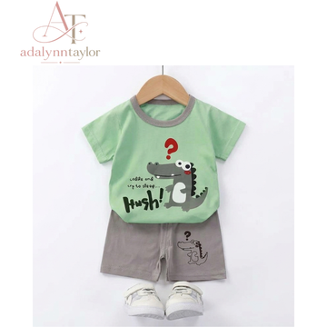 Adalynn Taylor 2PCS Children’s Summer Clothing Set T-Shirt & Shorts (Ages 4–6)