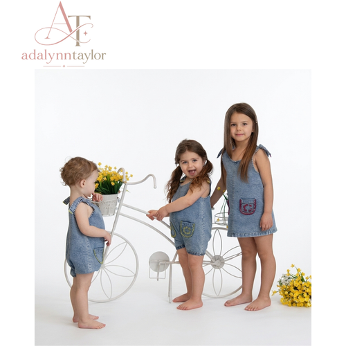 Adalynn Taylor Kids Denim Family Outfit Set three