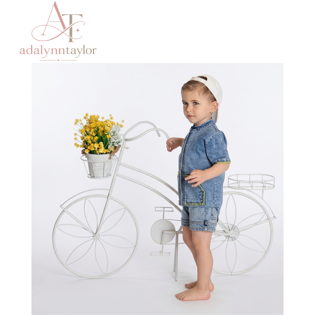 Adalynn Taylor Kids Denim Family Outfit Set three