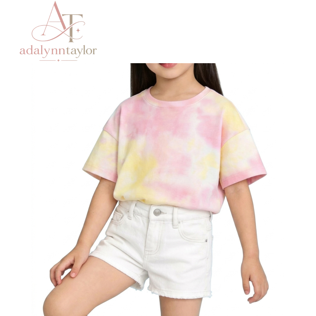 Adalynn Taylor Kids Summer Tie-Dye Short Sleeve T-Shirt three
