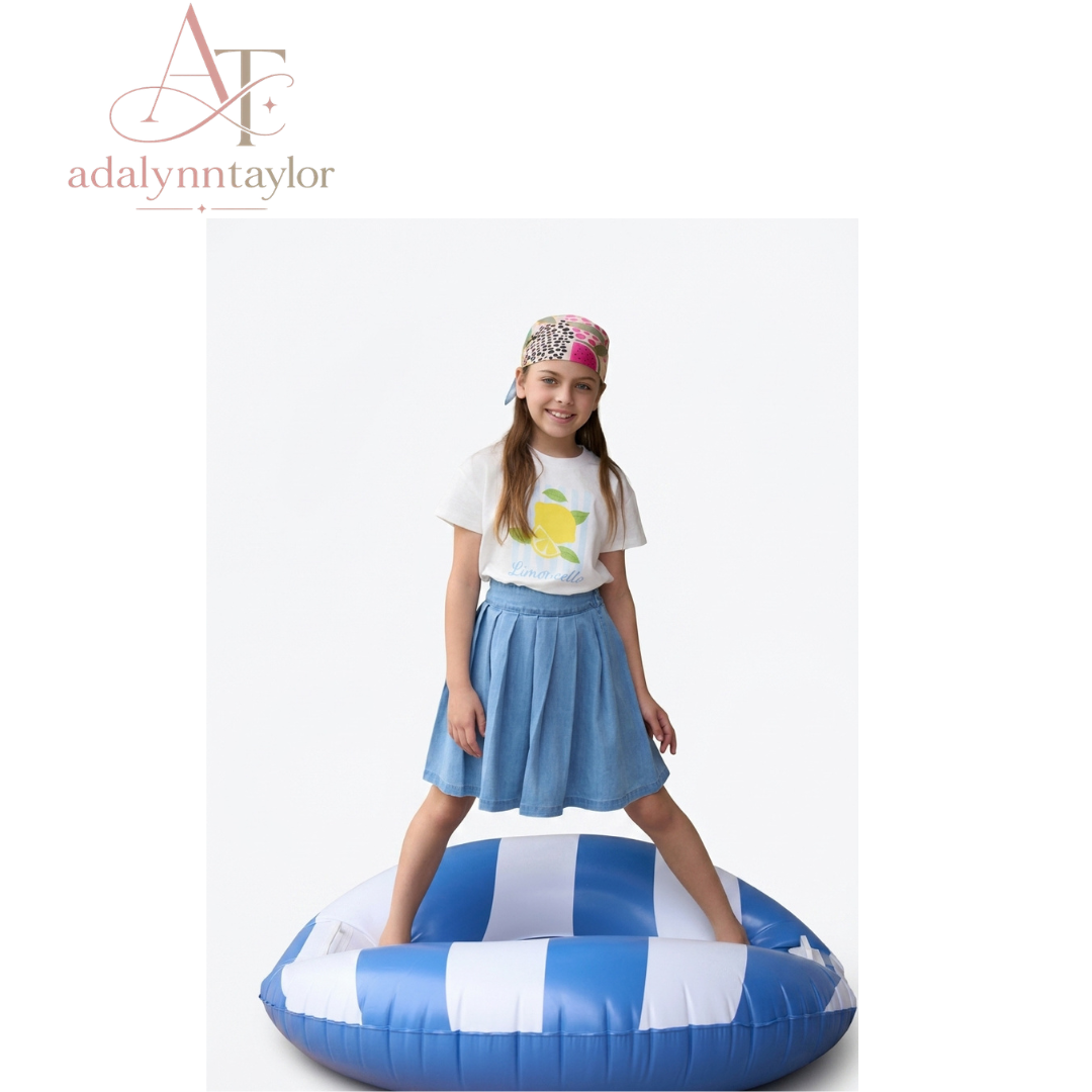 Adalynn Taylor Lemon Print Kids T-Shirt three