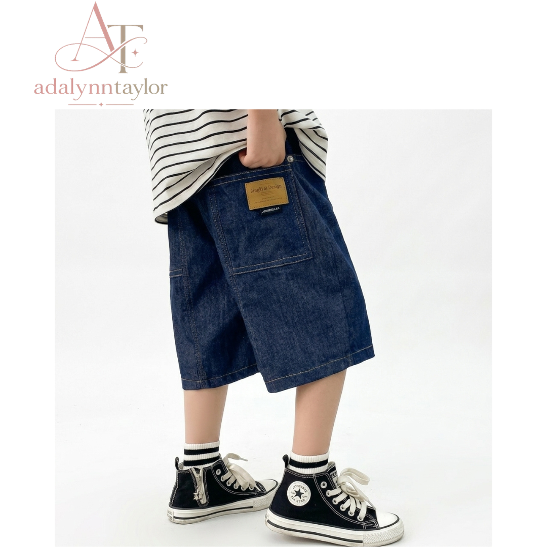 Adalynn Taylor New Summer Boys Casual Denim Shorts one