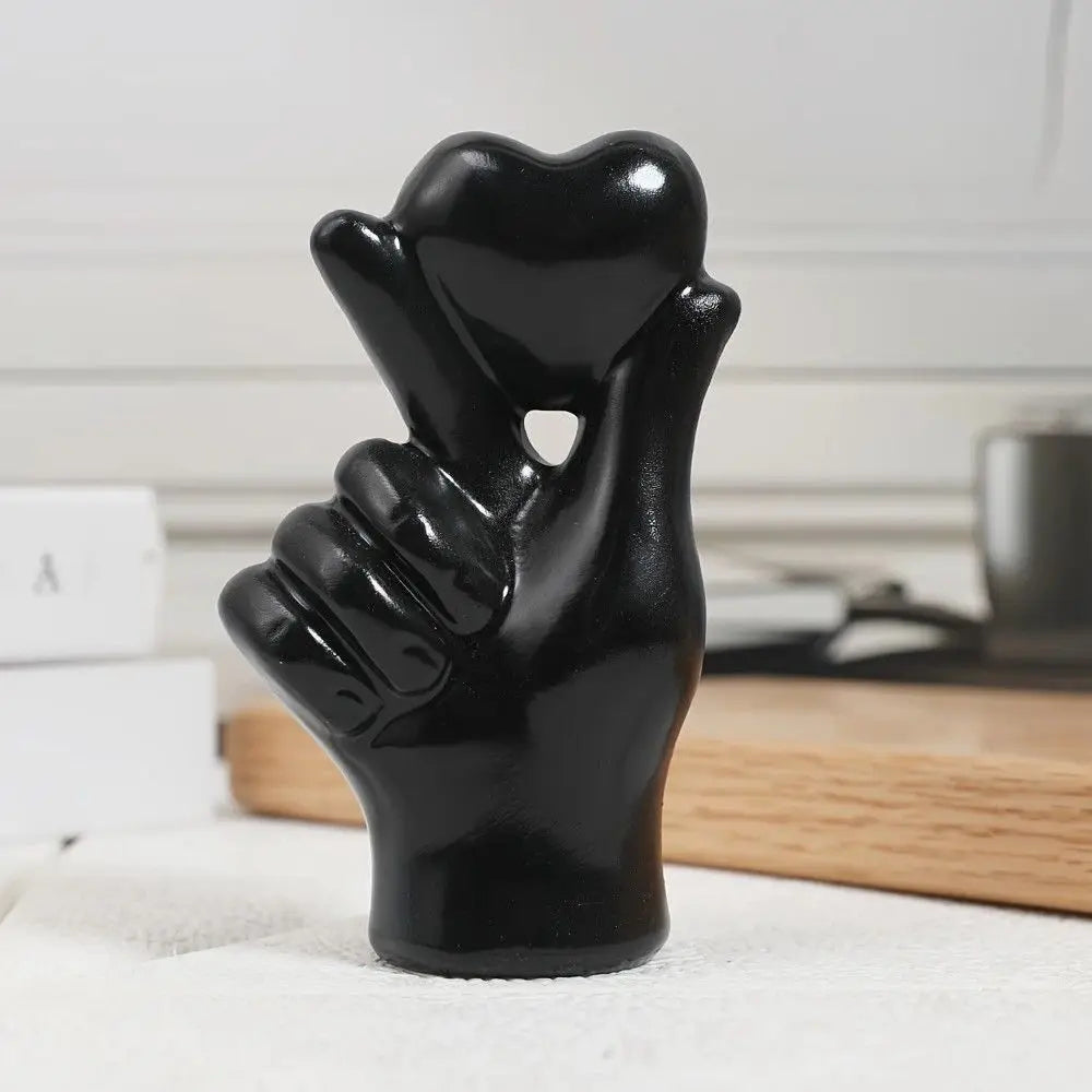 Valentine’s Day Resin Love Gesture Ornament – Minimalist Romantic Home Decor Figurine
