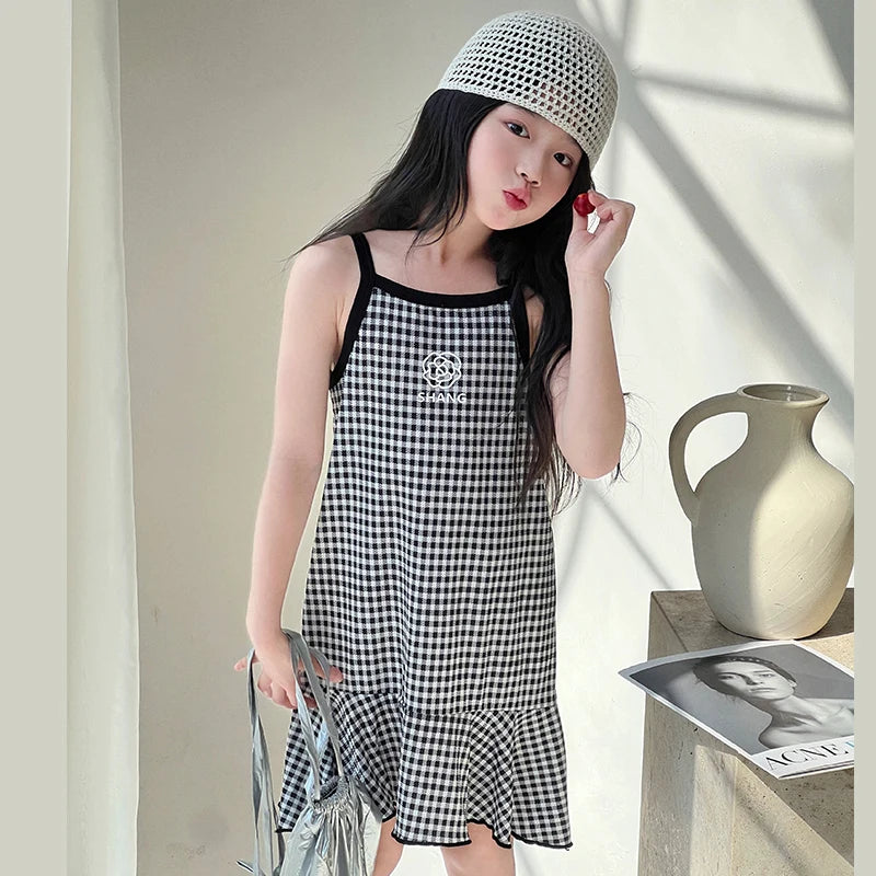 Girls Summer Cotton Halter Dress Lightweight Casual Dress (Ages 4–6)
