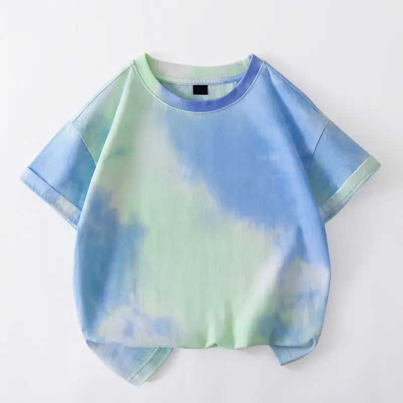 Kids Summer Tie-Dye Short Sleeve T-Shirt Loose Casual Top (Ages 4–6)