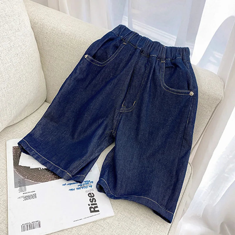 elastic waistband kids shorts comfortable fit
