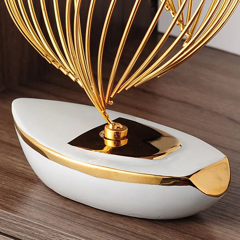 simple elegant ceramic metal art accent piece for office and living space