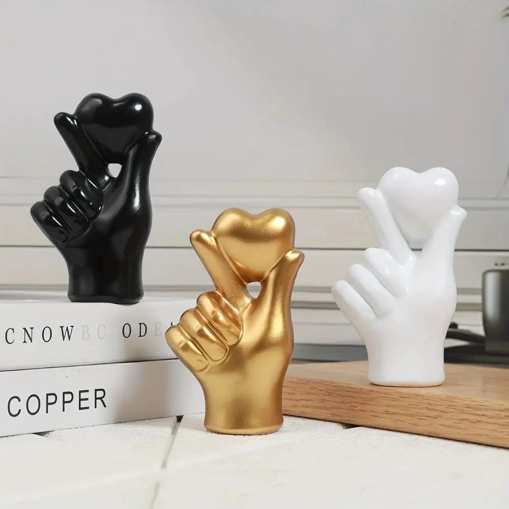 minimalist resin love gesture ornament romantic valentine home decor figurine

