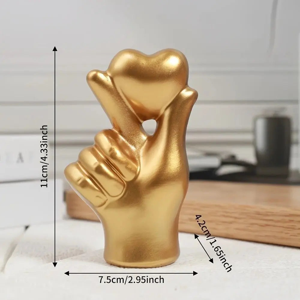 romantic modern desk decor ornament showing love hand gesture design
