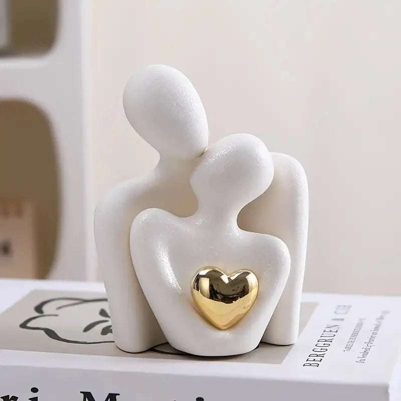 minimalist romantic couple statue figurine for valentine and anniversary gift
