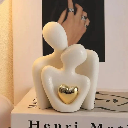 romantic love embrace statue couple figurine modern home decor ornament
