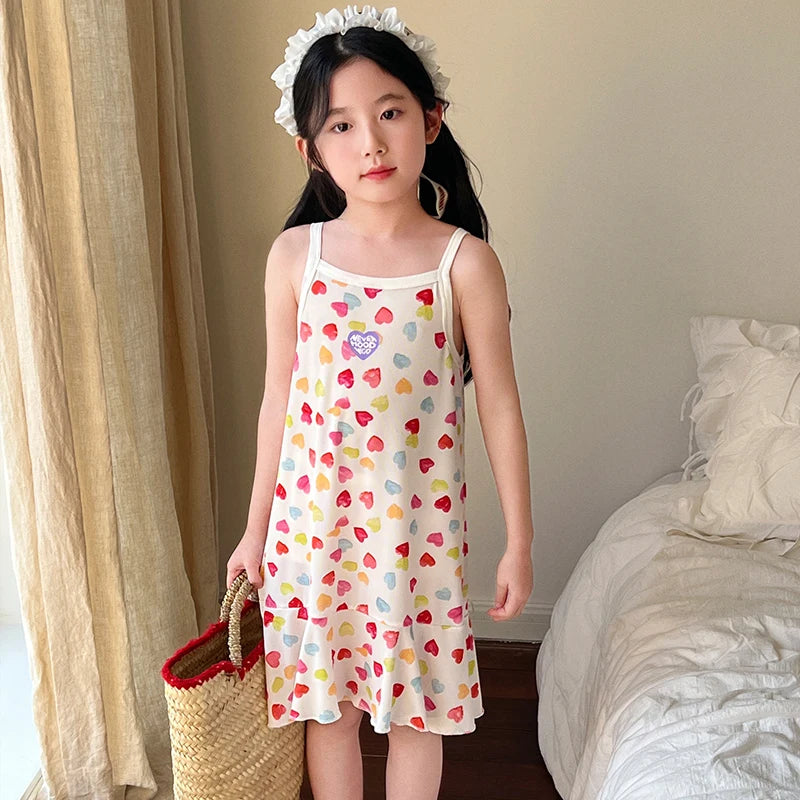 Girls Summer Cotton Halter Dress Lightweight Casual Dress (Ages 4–6)