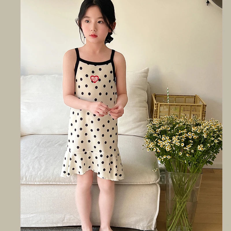 Girls Summer Cotton Halter Dress Lightweight Casual Dress (Ages 4–6)