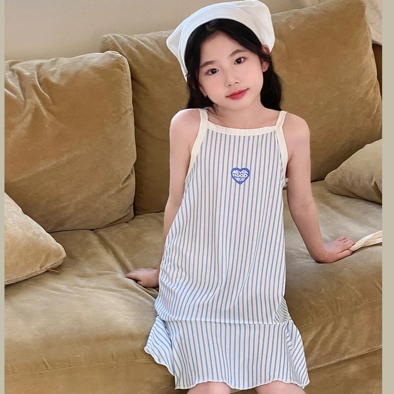 Girls Summer Cotton Halter Dress Lightweight Casual Dress (Ages 4–6)